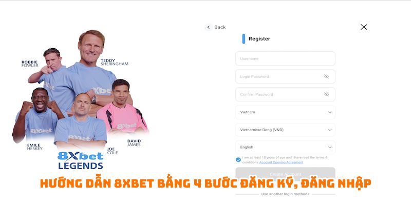 Hướng dẫn 8xbet bằng 4 bước đăng ký, đăng nhập